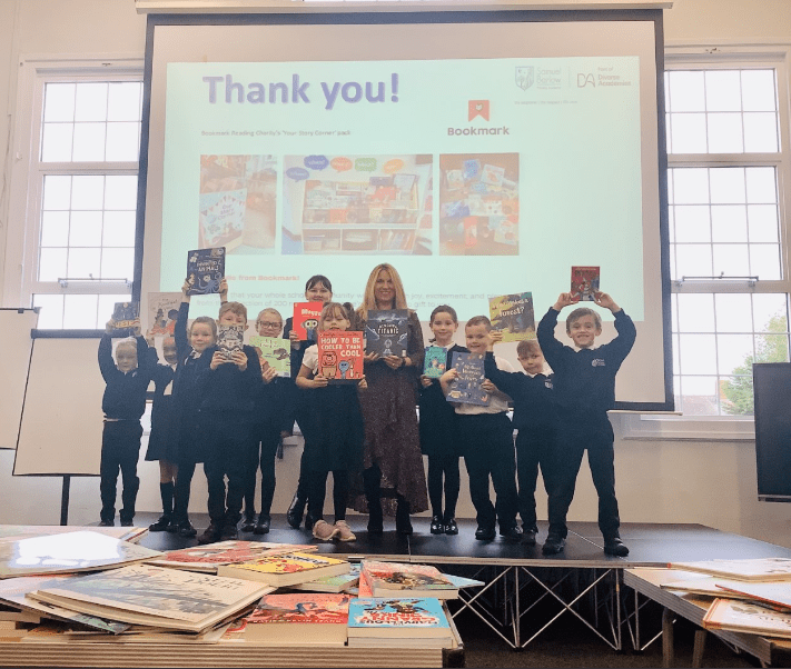 Book donation from charity Bookmark Samuel Barlow Primary Academy